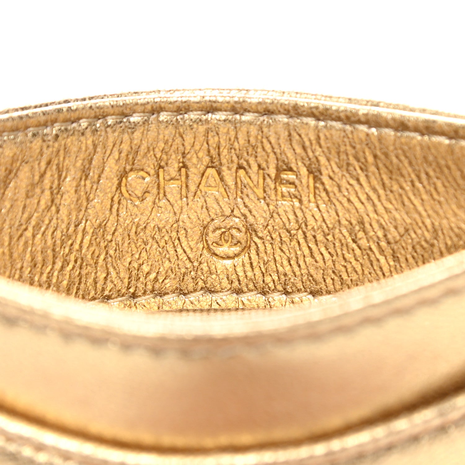 Chanel Metallic Lambskin Quilted CC Card Holder Gold 6 of 9