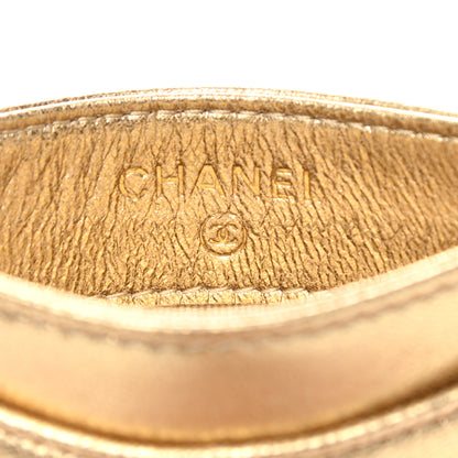 Chanel Metallic Lambskin Quilted CC Card Holder Gold 6 of 9