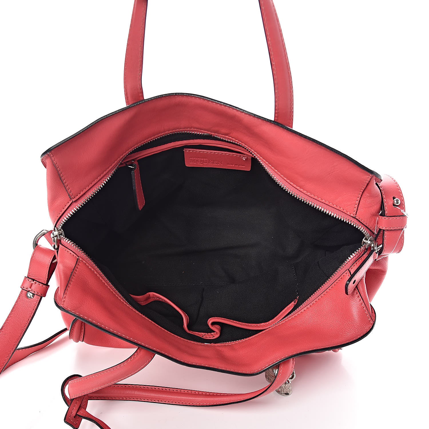 Alexander McQueen Calfskin Small Skull Padlock Zip Around Tote Pink 5 of 28