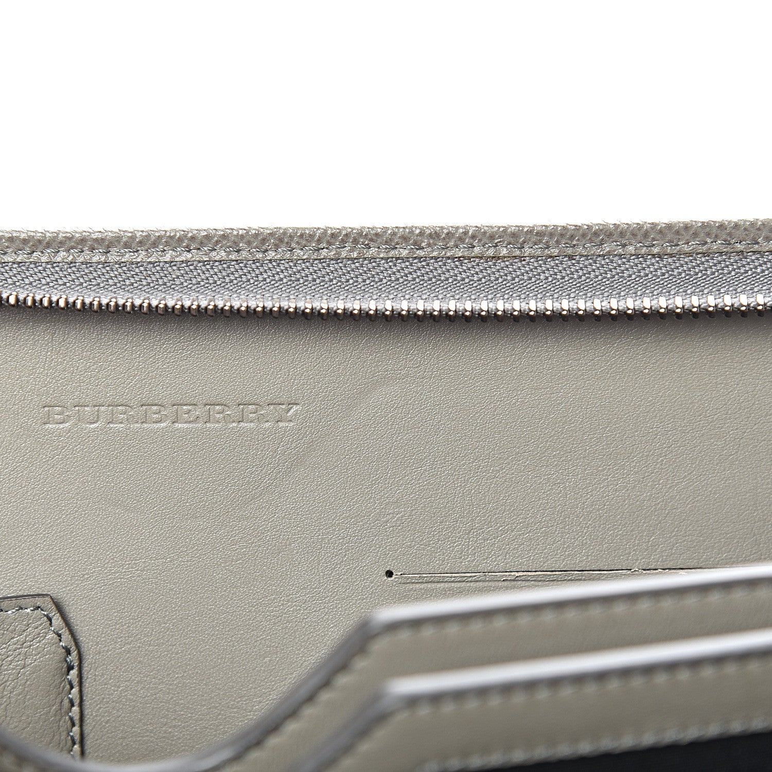 Burberry Grainy Calfskin Zip Around Organizer Grey 8 of 17