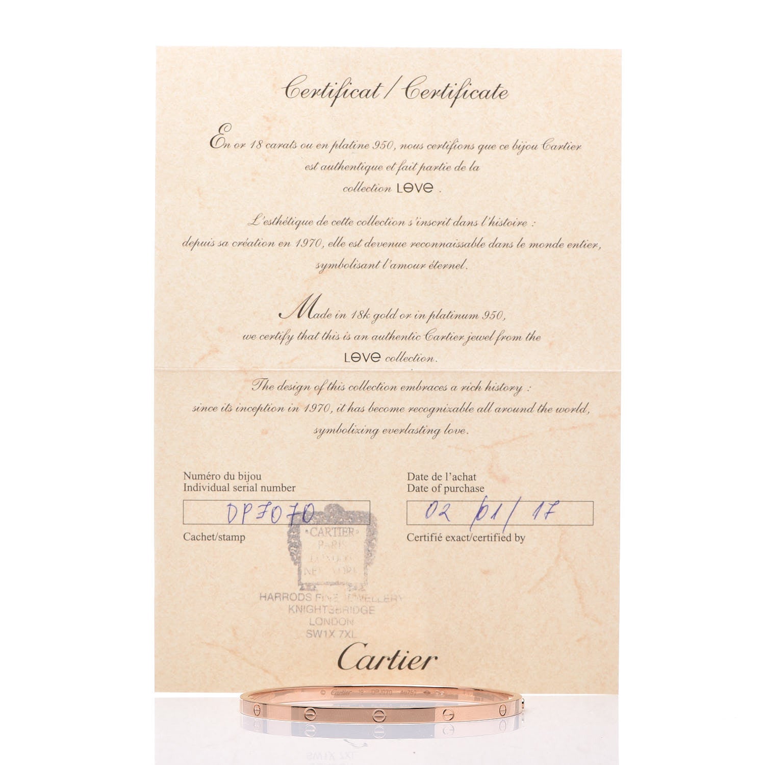 Cartier 18K Pink Gold Small LOVE Bracelet 19 5 of 5