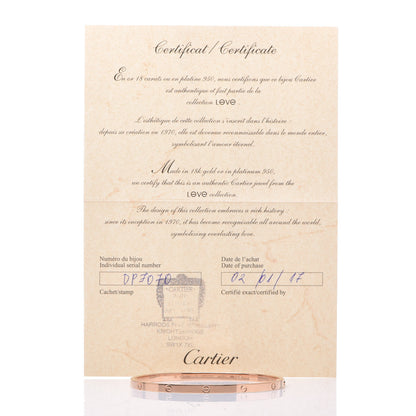 Cartier 18K Pink Gold Small LOVE Bracelet 19 5 of 5