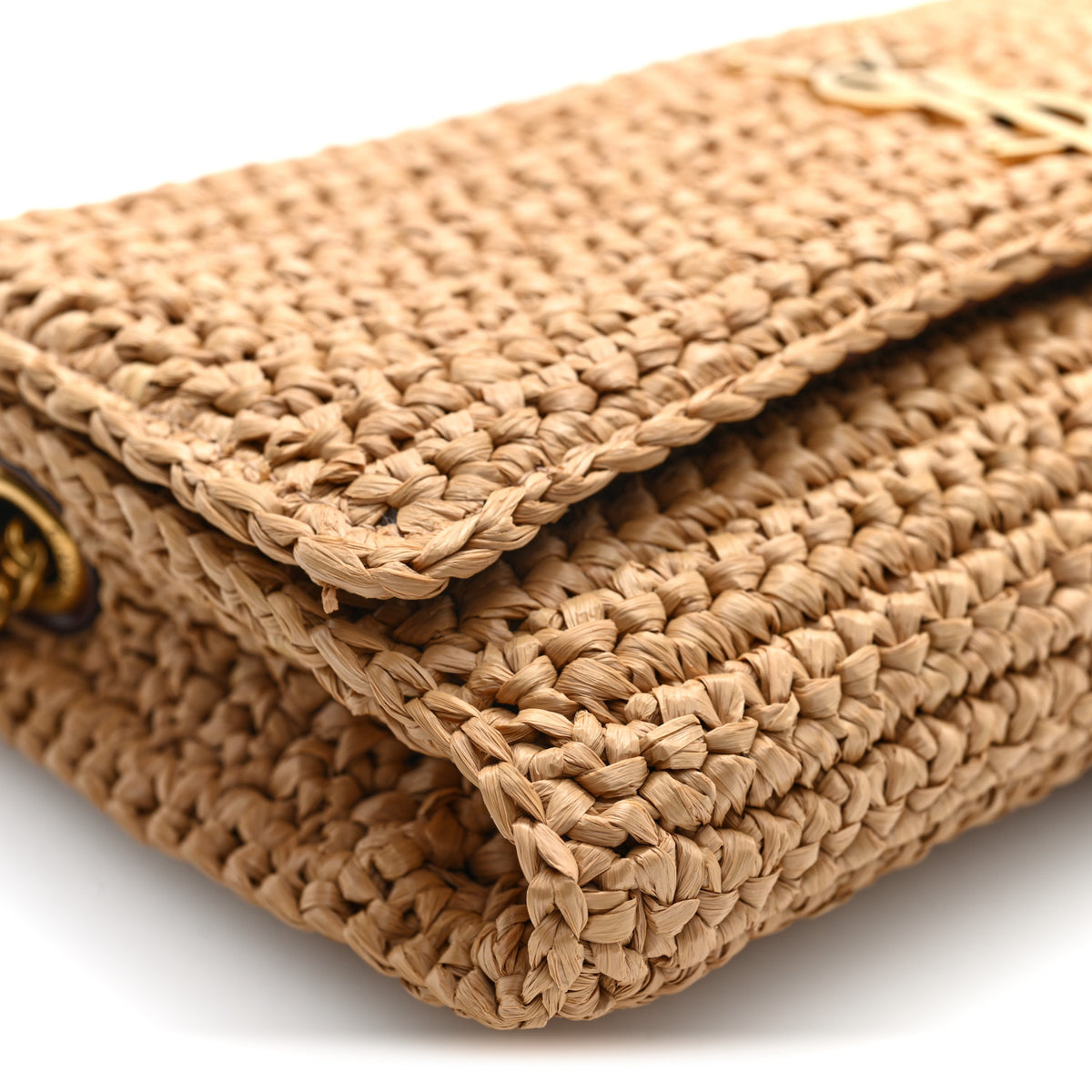 Raffia Monogram Tassel Kate 99 Dark Nude