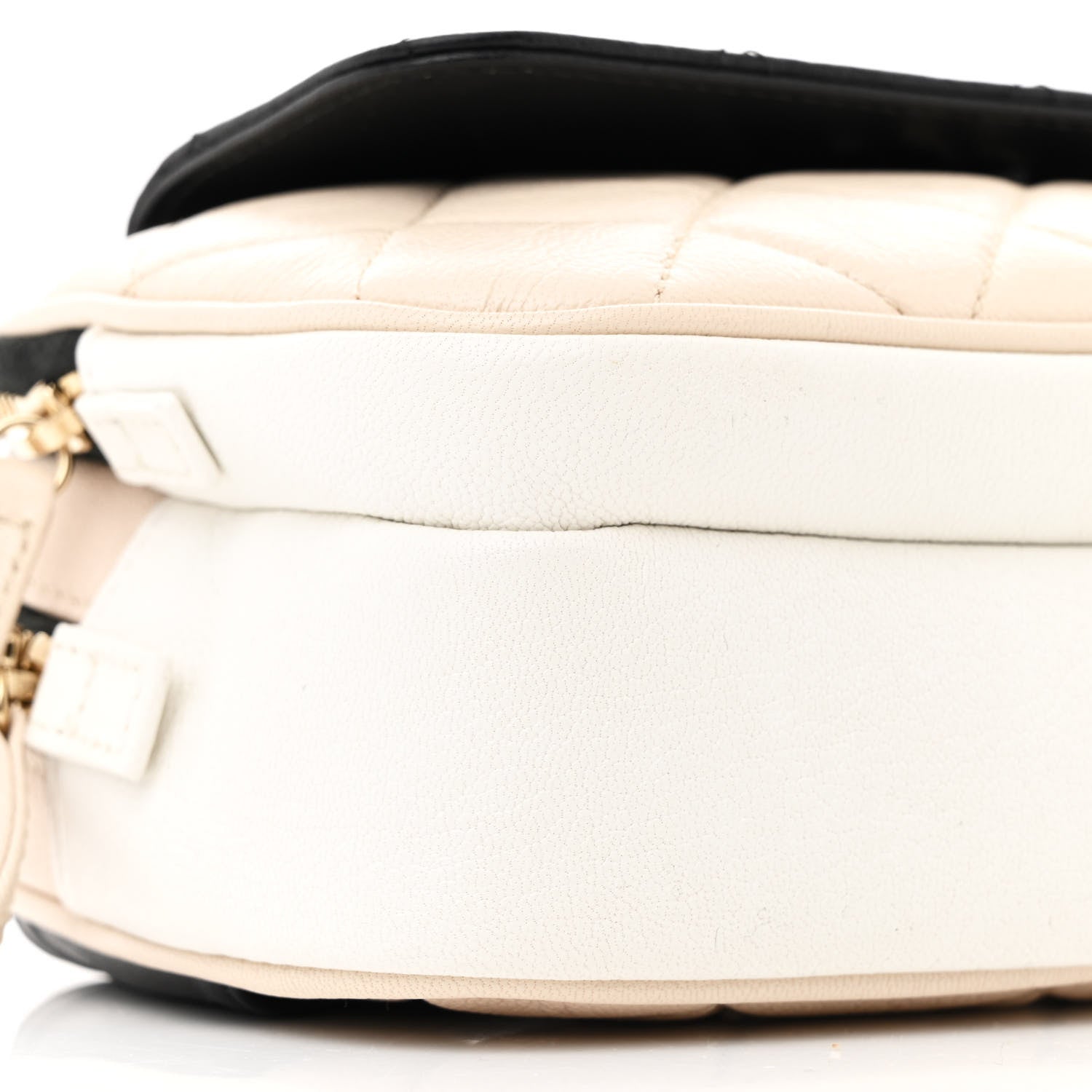 Chanel Goatskin Quilted Waist Bag Beige White Black 10 of 11