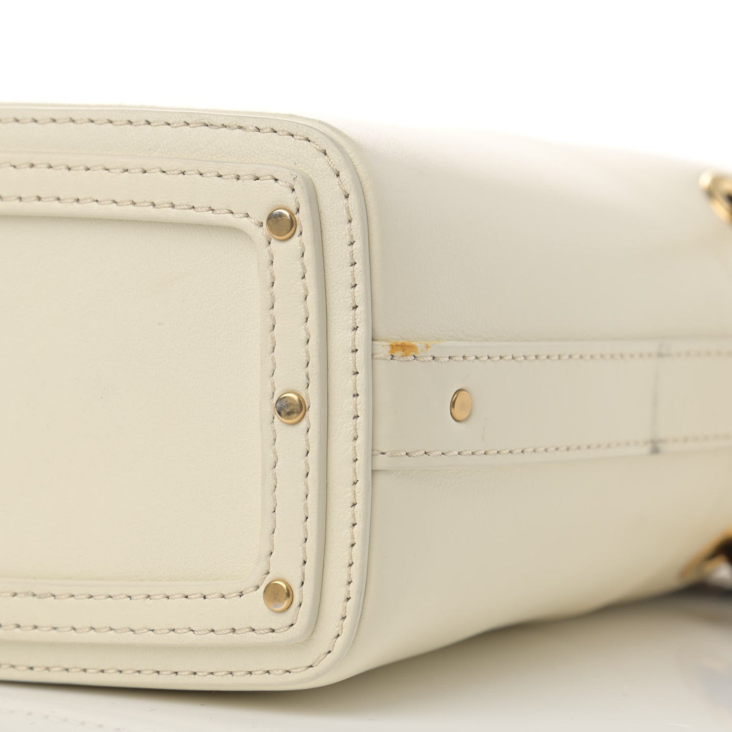 Smooth Calfskin Mini Roy Bucket Bag Natural White