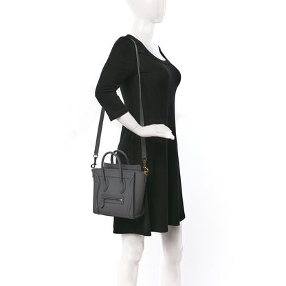 Celine Baby Drummed Calfskin Nano Luggage Kohl 2 of 10