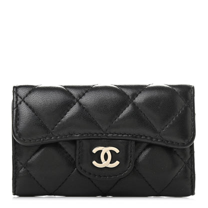 Chanel Lambskin Quilted 6 Key Holder Black 1 of 9