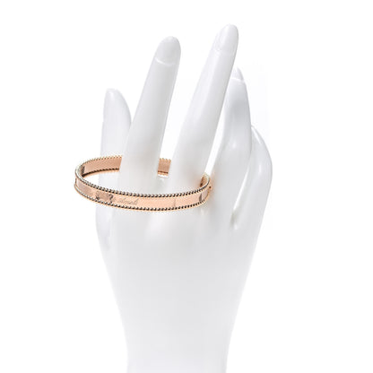 Van Cleef & Arpels 18K Rose Gold Perlee Signature Bangle Bracelet S 2 of 7