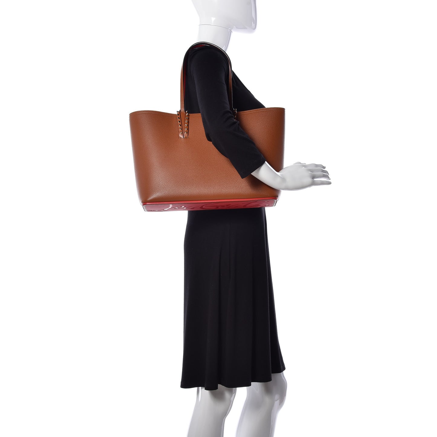 Calfskin Spikes East West Cabata Tote Cannelle