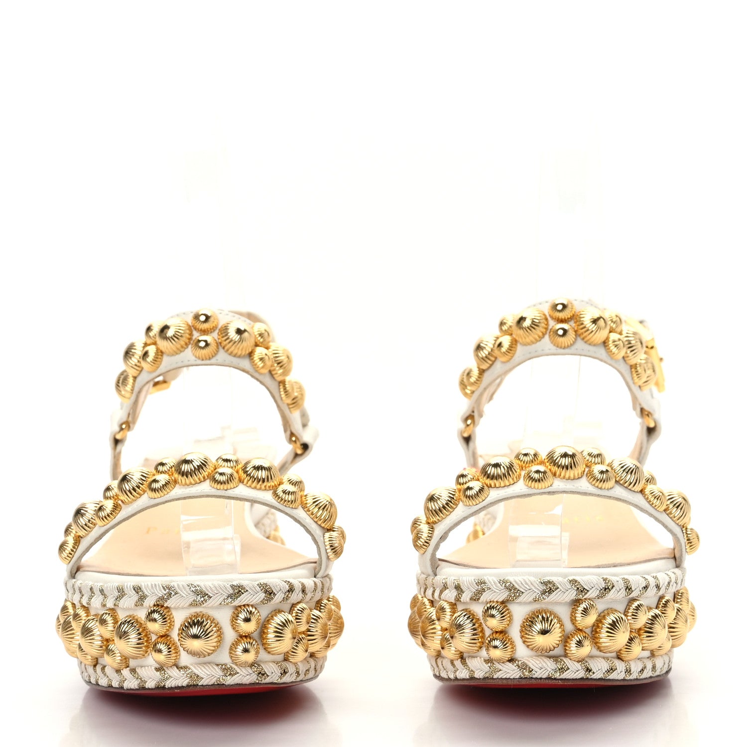 Christian Louboutin Shiny Nappa Rondaclou 60 Platform Sandals 35 Latte 2 of 7
