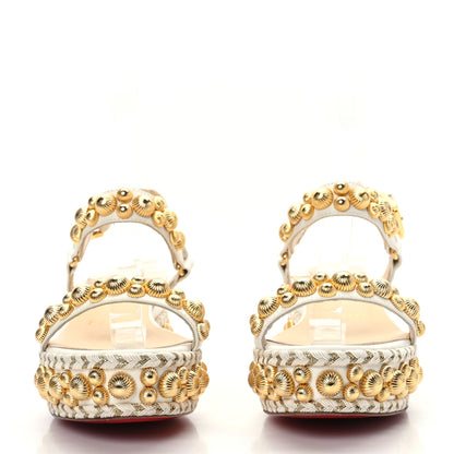 Christian Louboutin Shiny Nappa Rondaclou 60 Platform Sandals 35 Latte 2 of 7