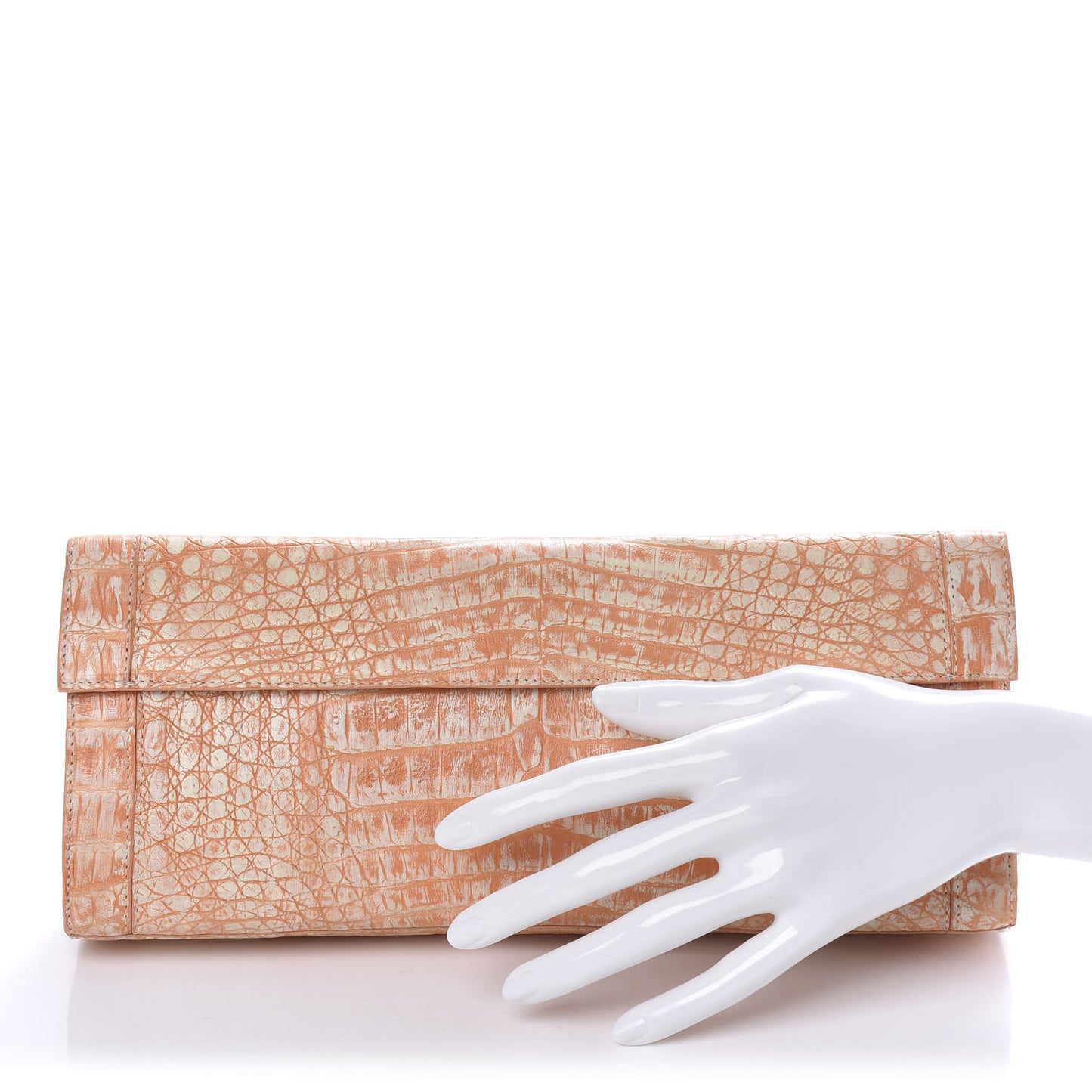 Crocodile Clutch Orange White