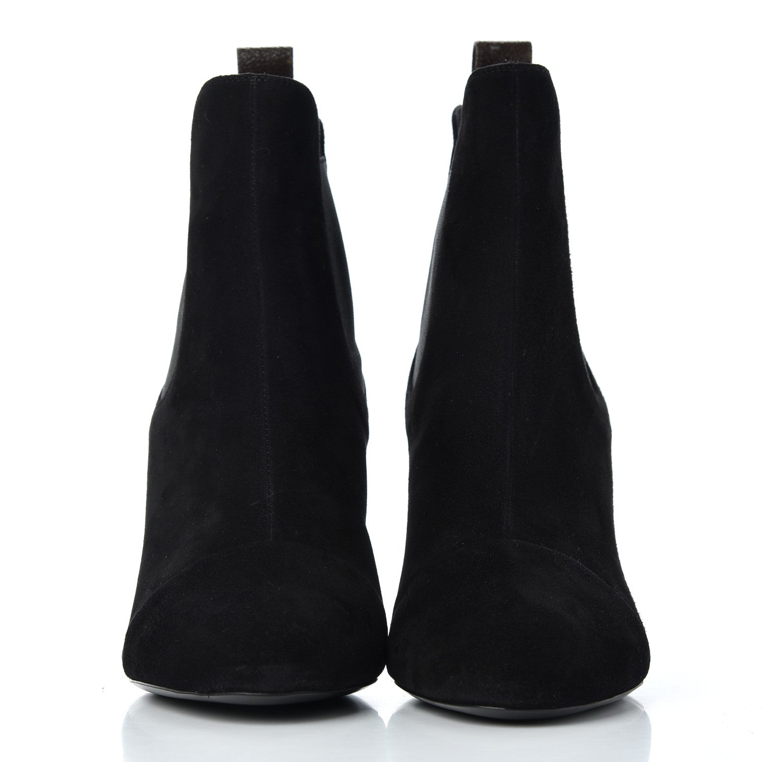 Louis Vuitton Suede Monogram Uniformes Cap Toe Chelsea 80mm Ankle Boots 38.5 Black 2 of 13