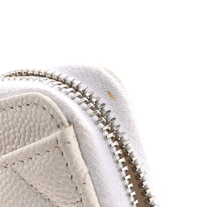 Chanel Caviar Quilted Zip Coin Purse White 8 of 9