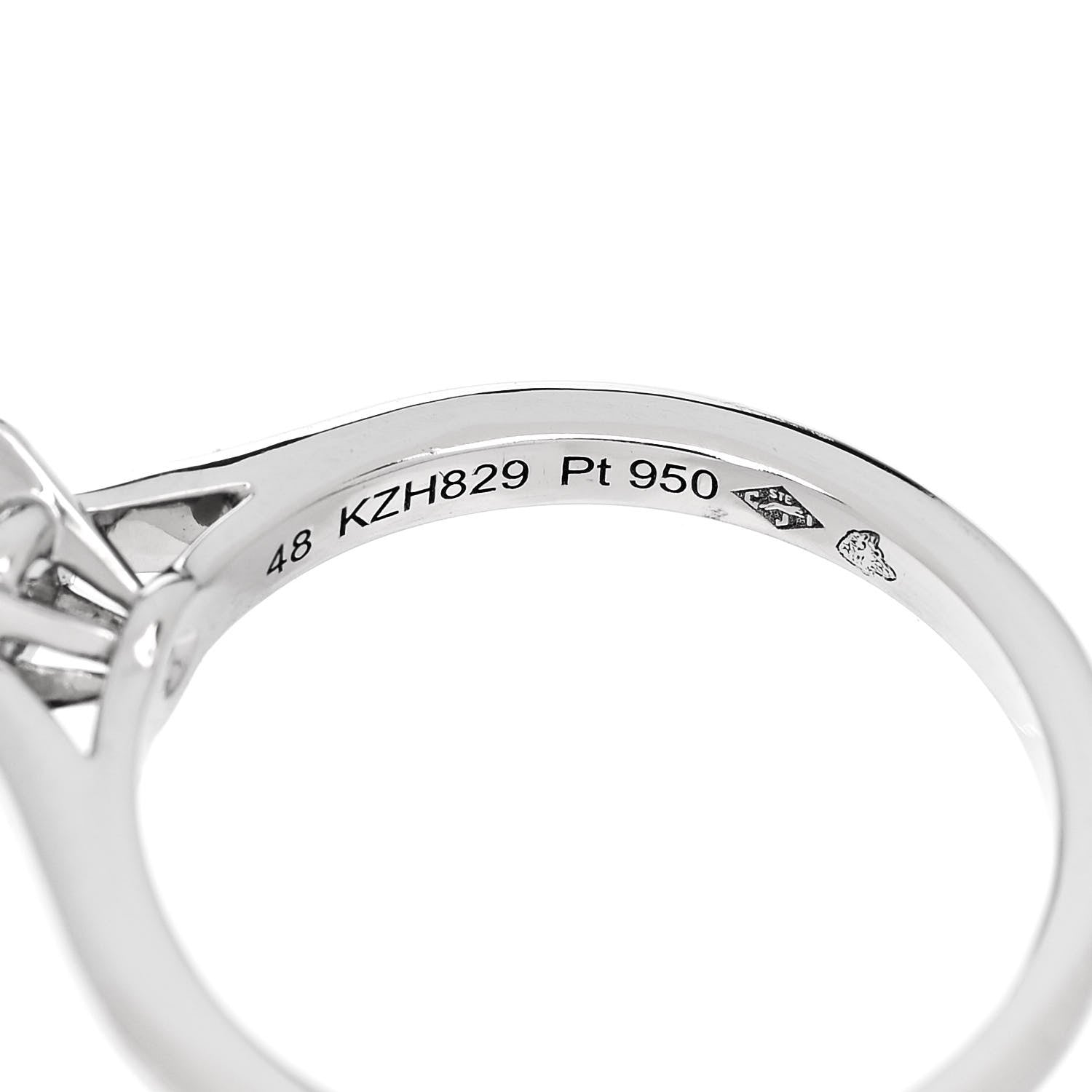 Cartier Platinum Diamond .32ct Solitaire Engagement Ring 48 4.5 6 of 7