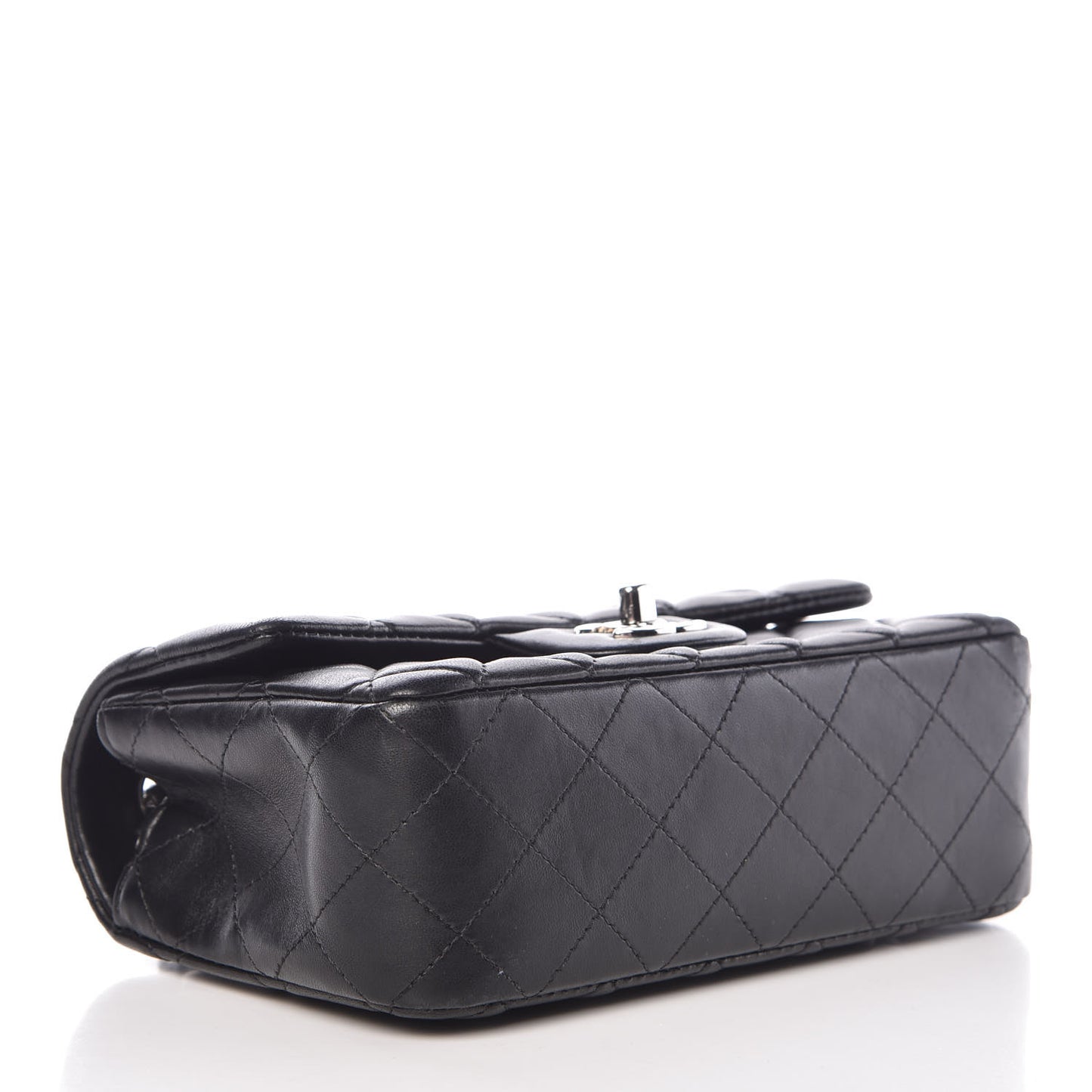 Lambskin Quilted Mini Rectangular Flap Black