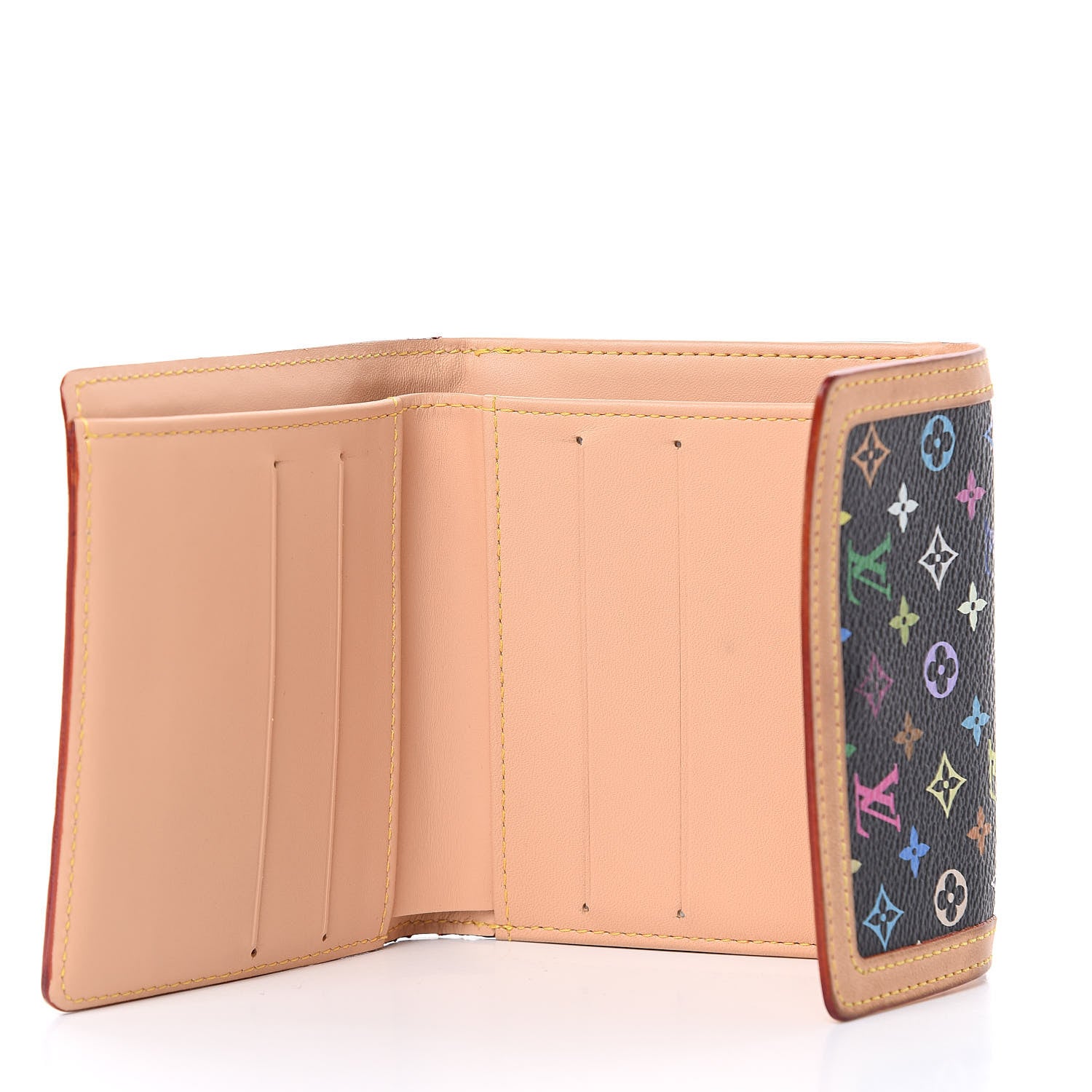 Louis Vuitton Monogram Multicolor Porte-Monnaie Billets Wallet Black 5 of 10
