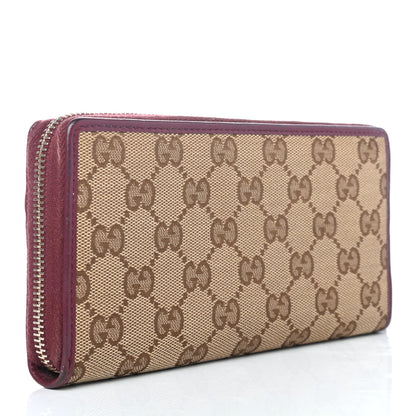 Gucci Monogram Margaux Calfskin Princy Zip Around Wallet Beige Ebony Cherry 2 of 4