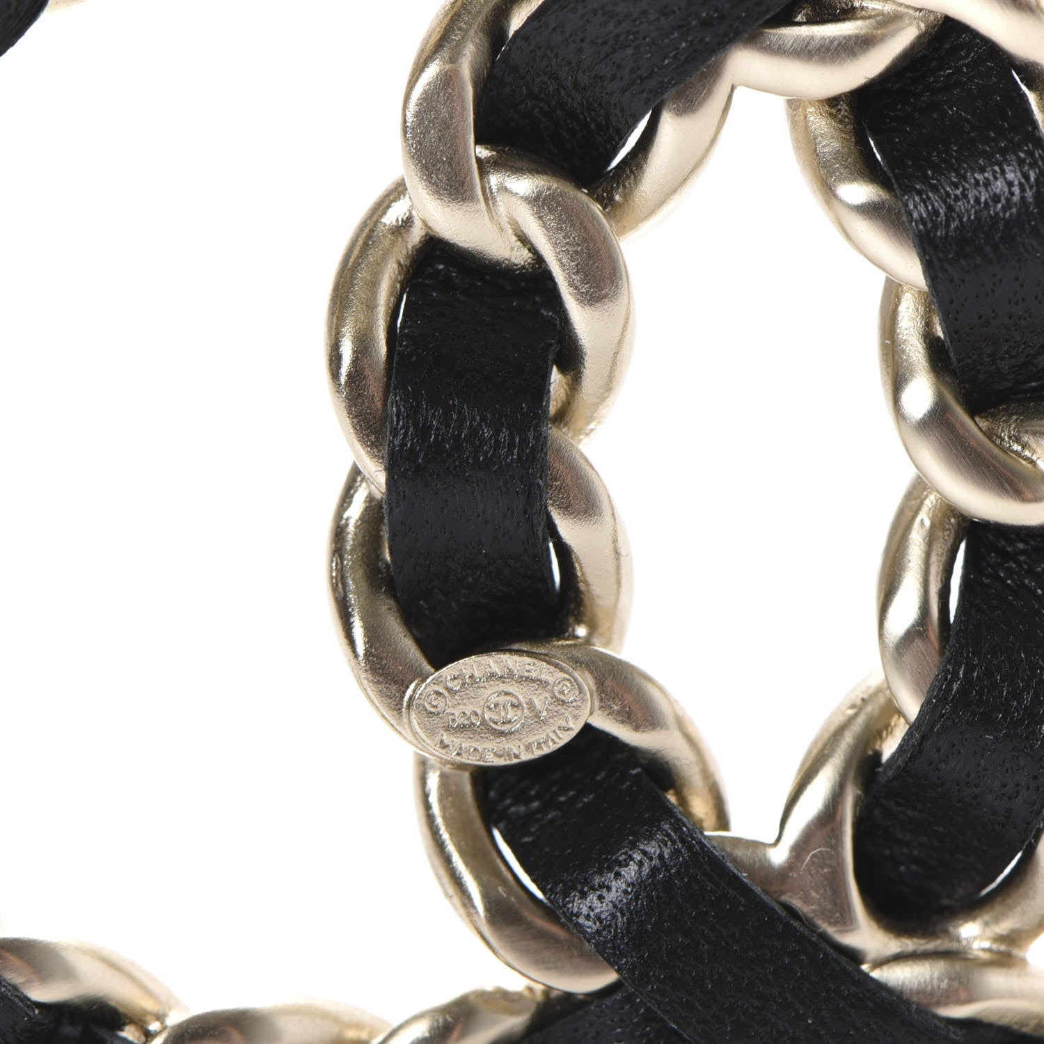 Chanel Lambskin Chain CC Brooch Black Gold 4 of 4