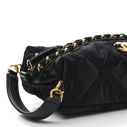 Chanel Nylon Grosgrain Lifestyle Pouch With Sleep Mask Black 9 of 10