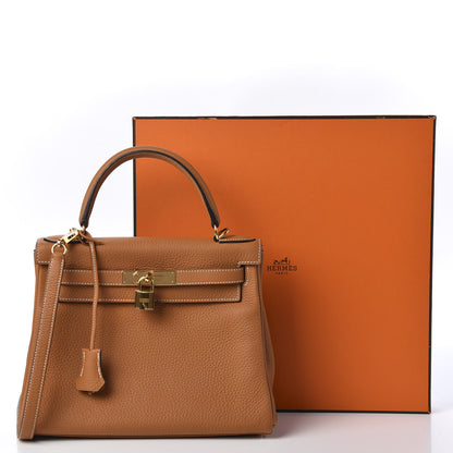Hermes Taurillon Clemence Kelly Retourne 28 Toffee 37 of 37