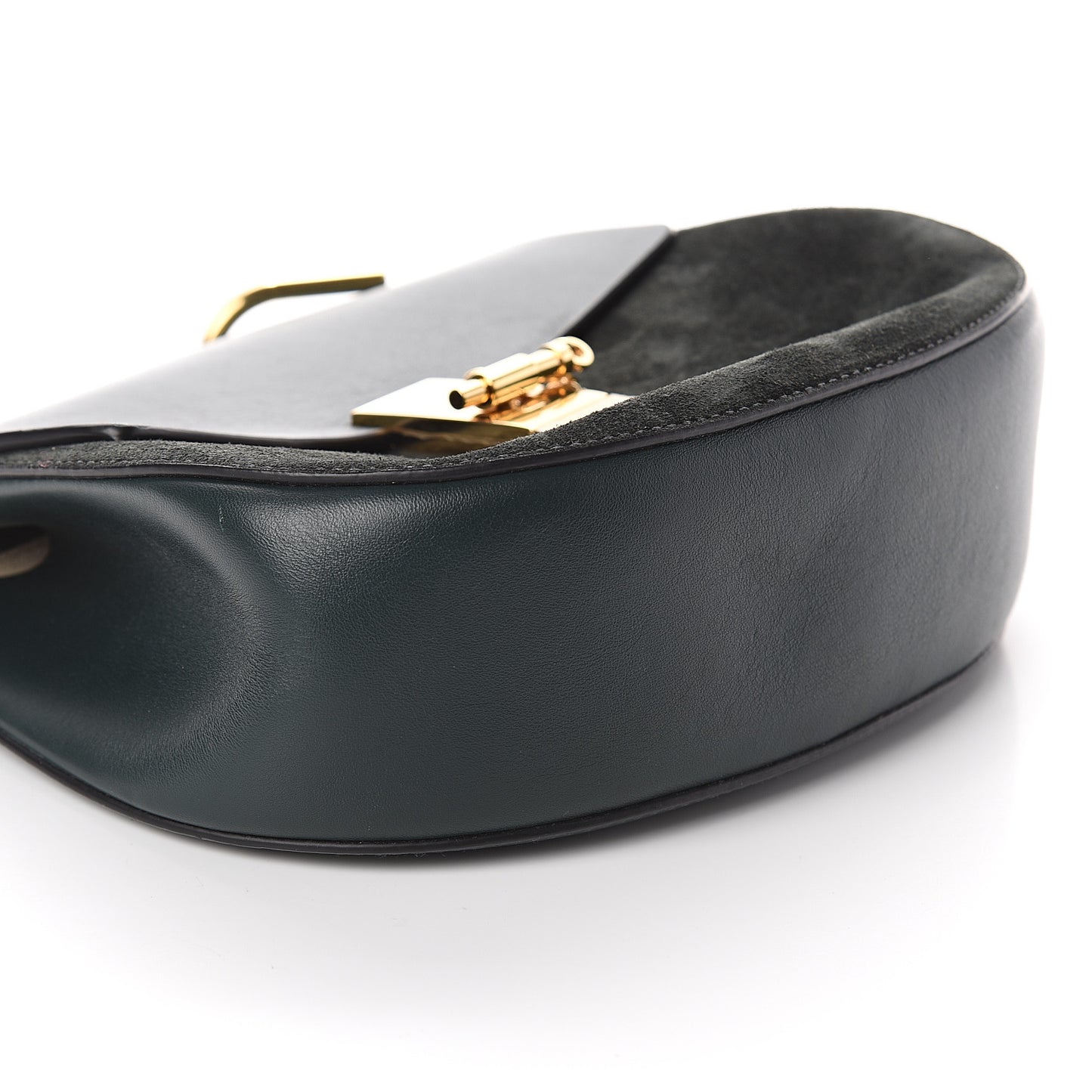 Suede Smooth Calfskin Drew Shoulder Bag Intense Green