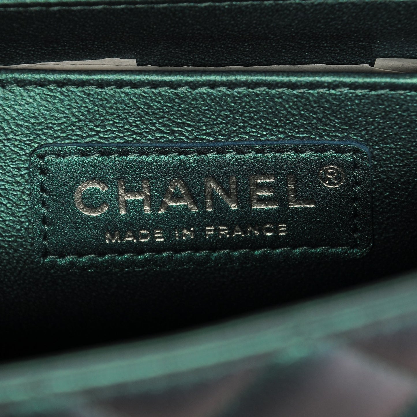 Iridescent Lambskin Quilted Mini Rectangular Flap Turquoise