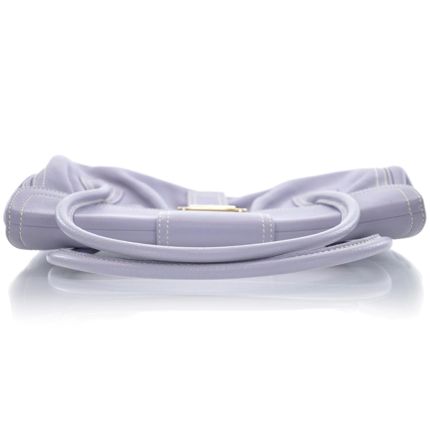 Celine Leather Buckle Bag Purple 5 of 9