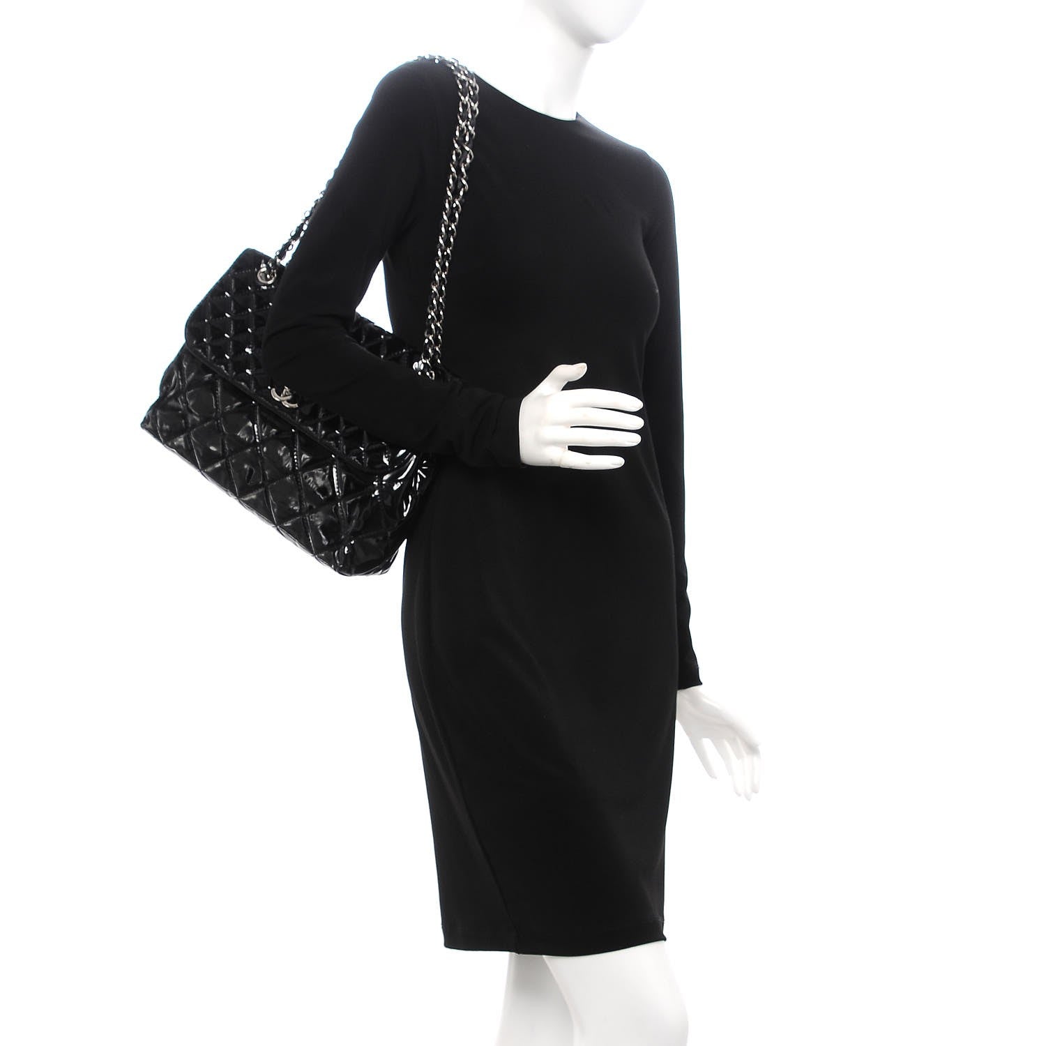 Chanel Vinyl Quilted In the Business Flap Bag Black 2 of 12