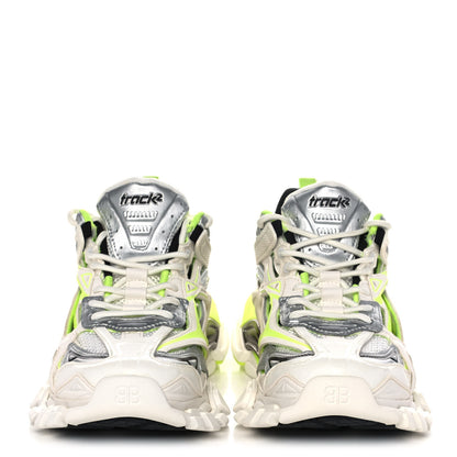 Balenciaga Rubber Mesh Bi-Color Womens Track.2 Open Sneakers 37 White Fluo Yellow 2 of 9
