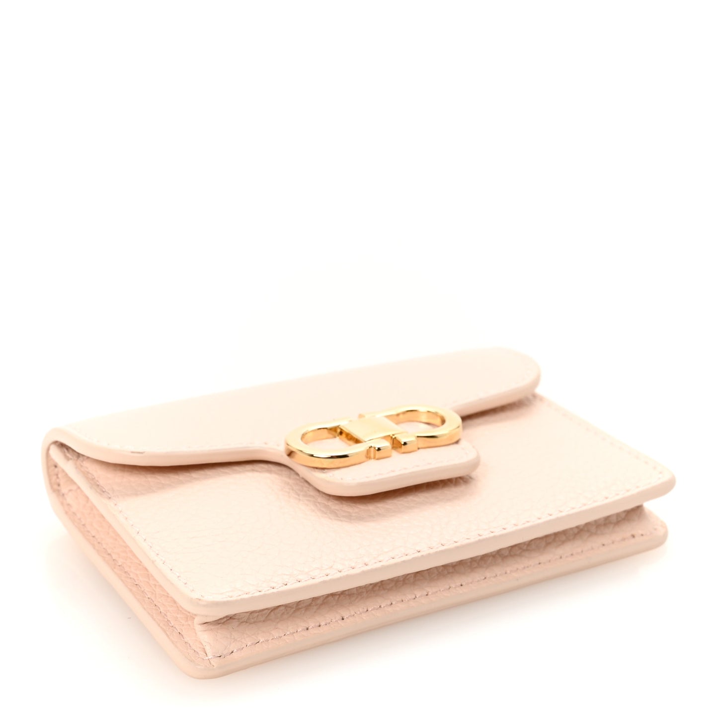 Hammered Calfskin Gancini Key Holder Ballet Pink