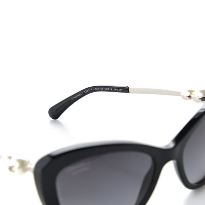 Chanel Acetate Pearl Cat Eye Sunglasses 5340-H Black 6 of 8