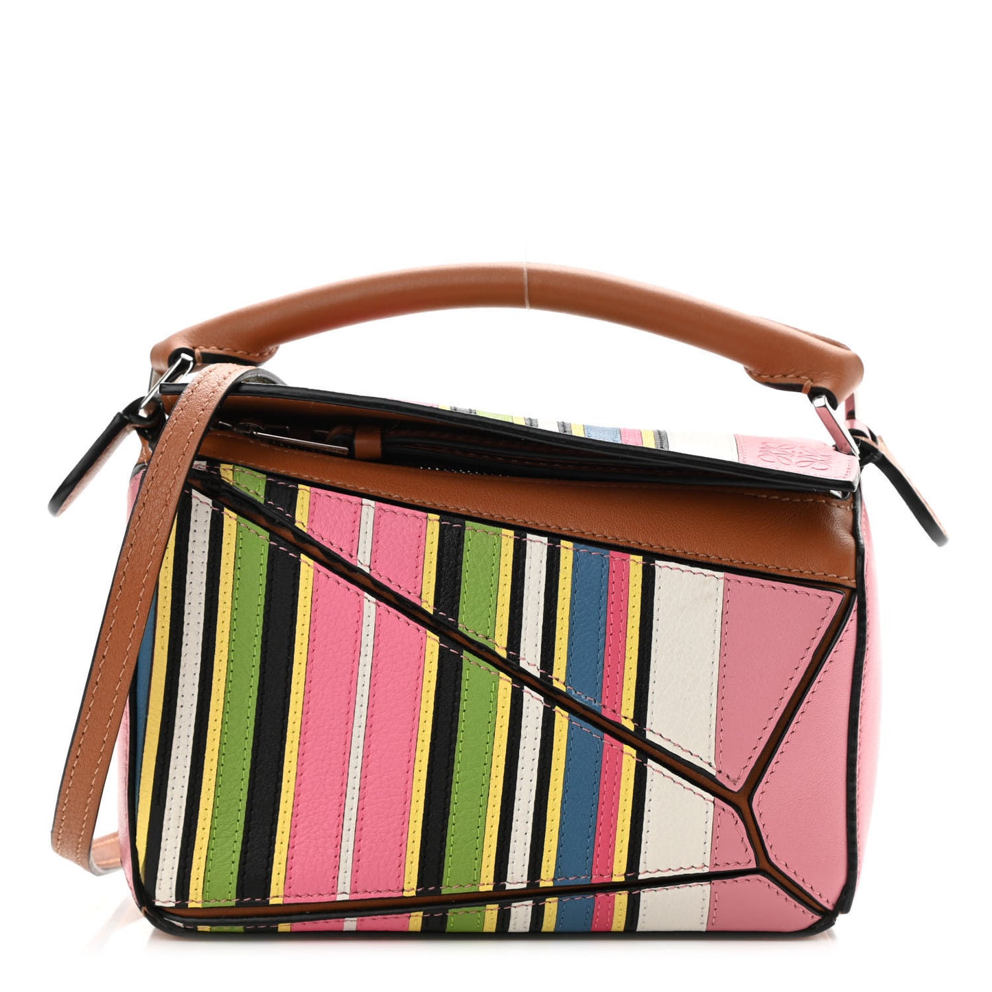 Calfskin Mini Puzzle Bag Pink Multicolor