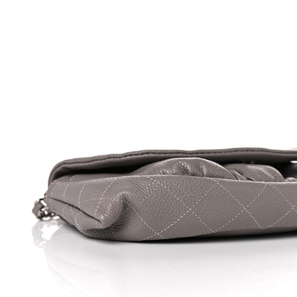 Chanel Caviar Half Moon Wallet On Chain WOC Light Grey 6 of 12
