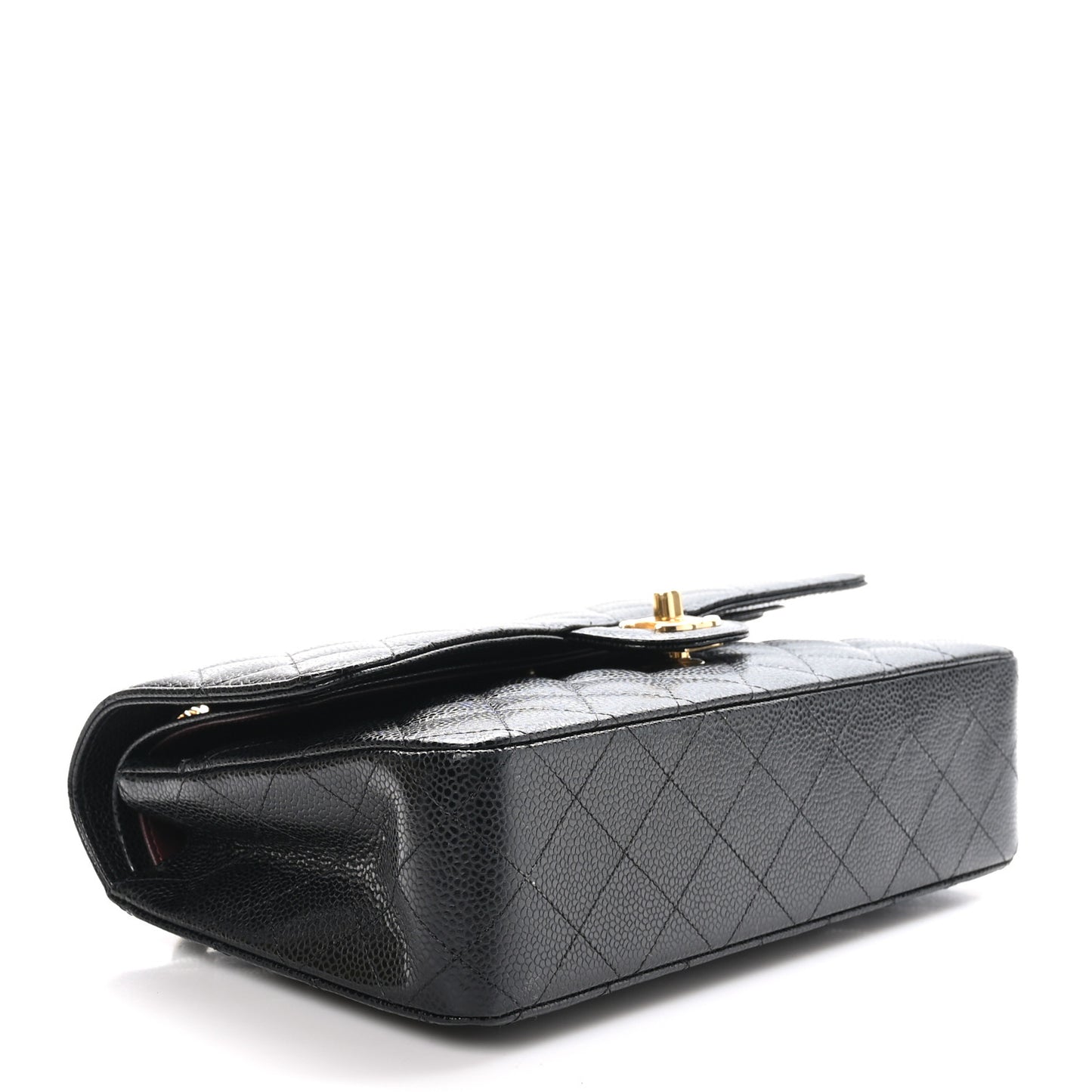 Caviar Quilted Medium Double Flap Black