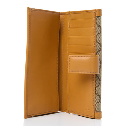 Gucci Monogram Margaux Calfskin Sukey Continental Organizer Wallet Beige Ebony Yellow 5 of 9