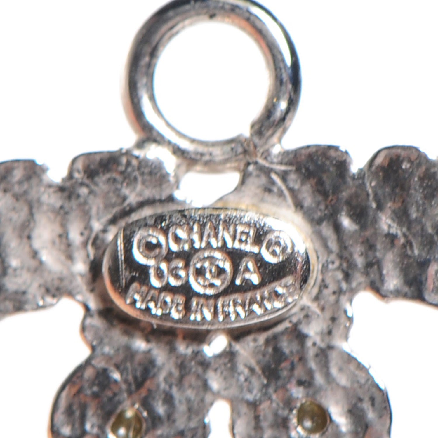 Chanel Crystal CC Earrings Silver 4 of 4