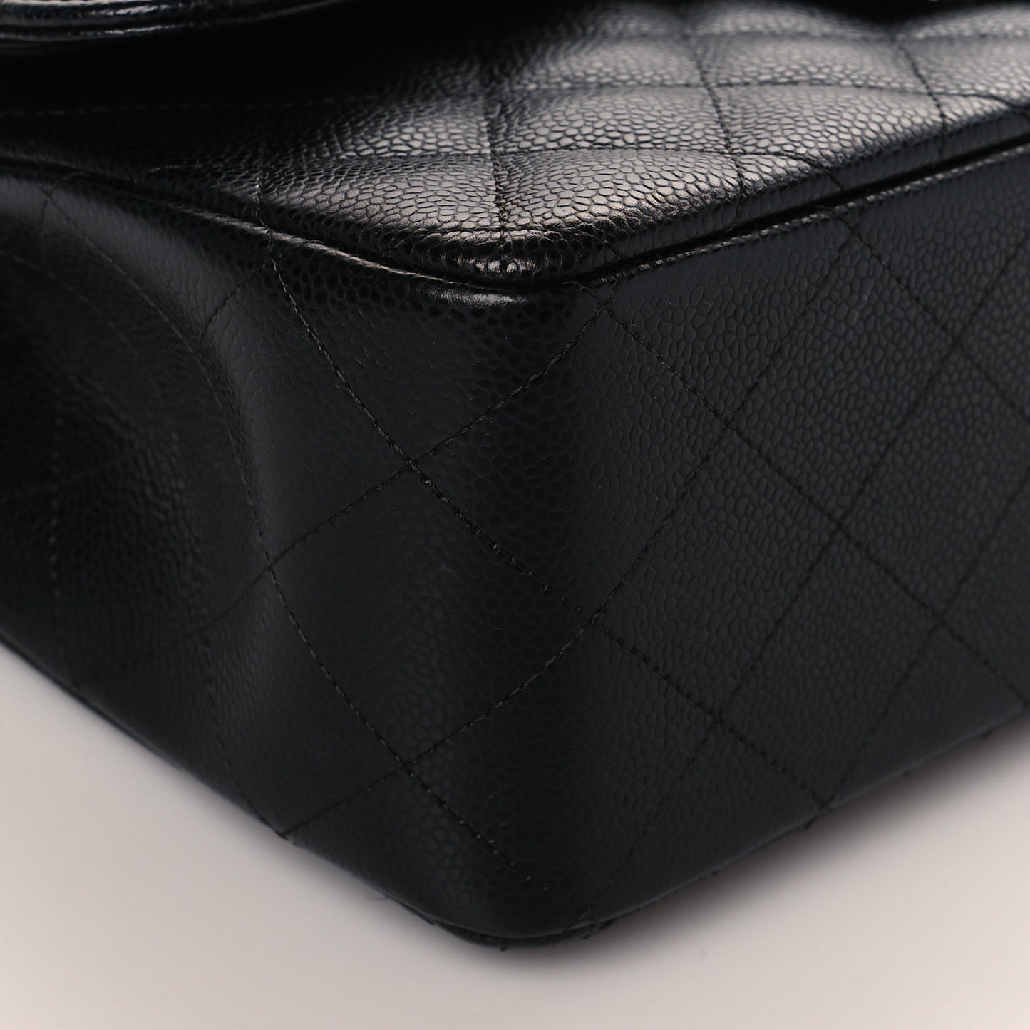 Caviar Quilted Jumbo Double Flap Black