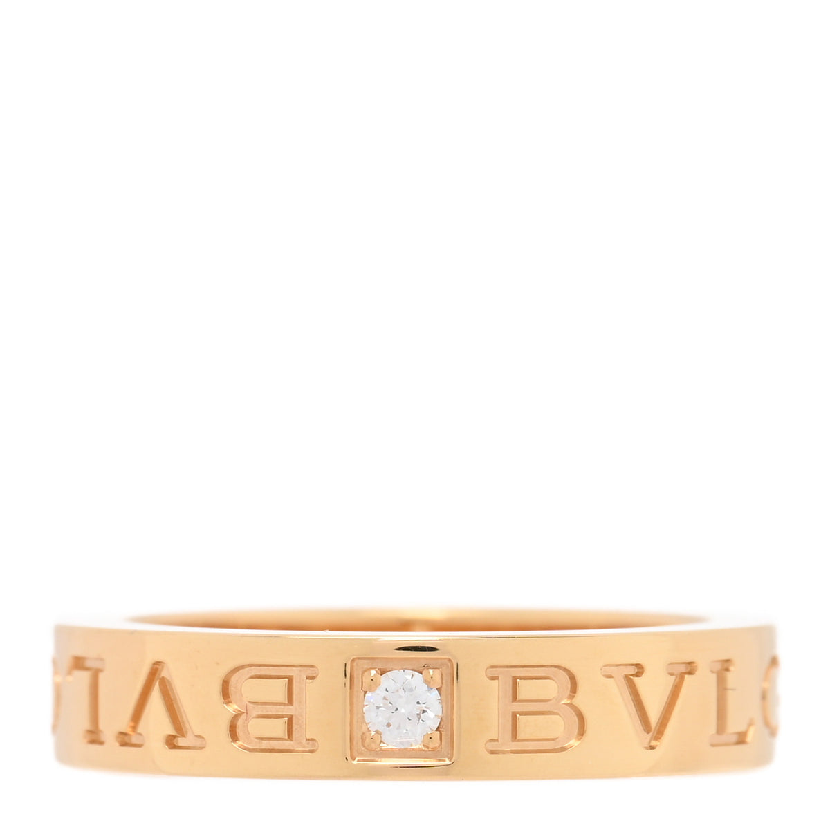 Bulgari 18K Yellow Gold Diamond B.Zero1 Essential Band Ring 52 6 1 of 5