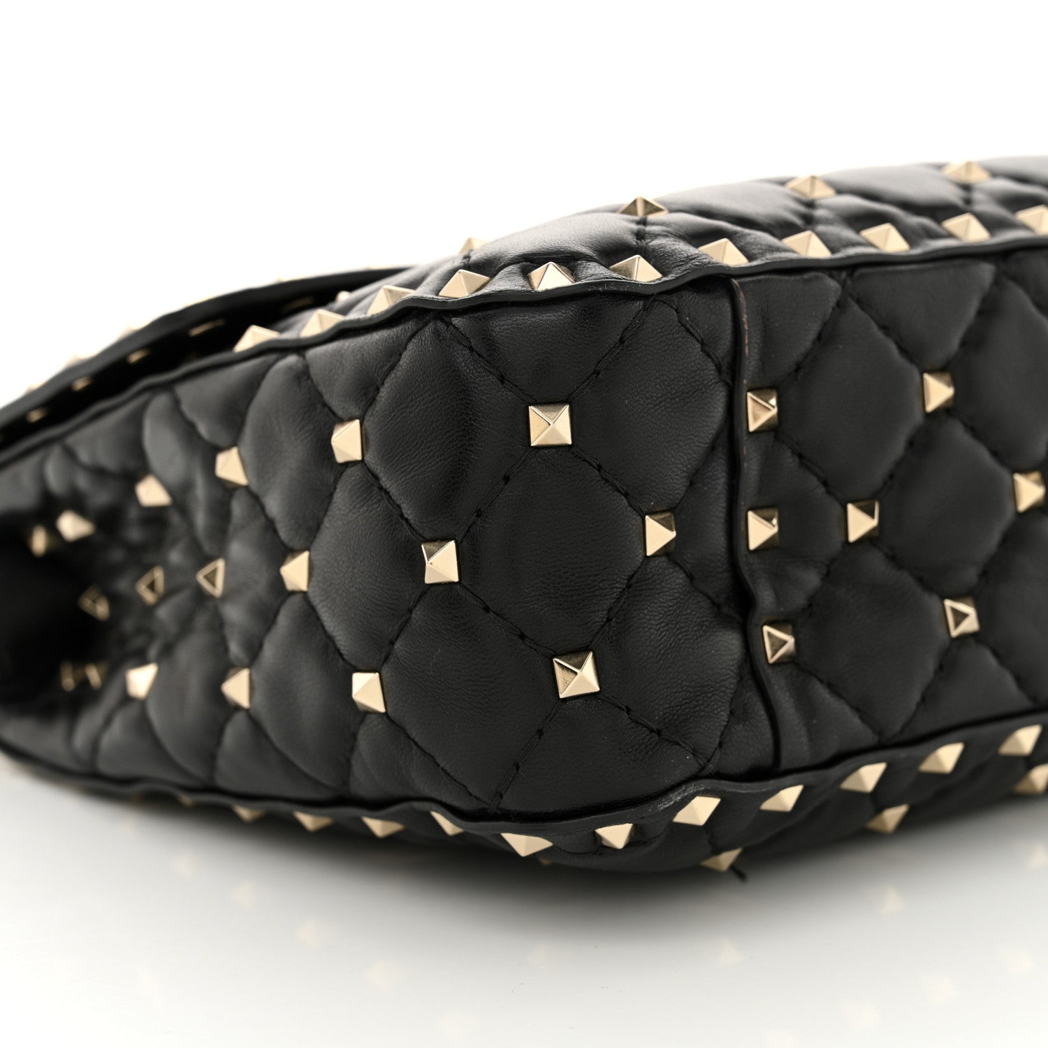 Valentino Garavani Lambskin Medium Rockstud Spike Shoulder Bag Black 8 of 12