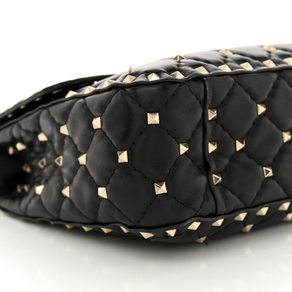 Valentino Garavani Lambskin Medium Rockstud Spike Shoulder Bag Black 8 of 12