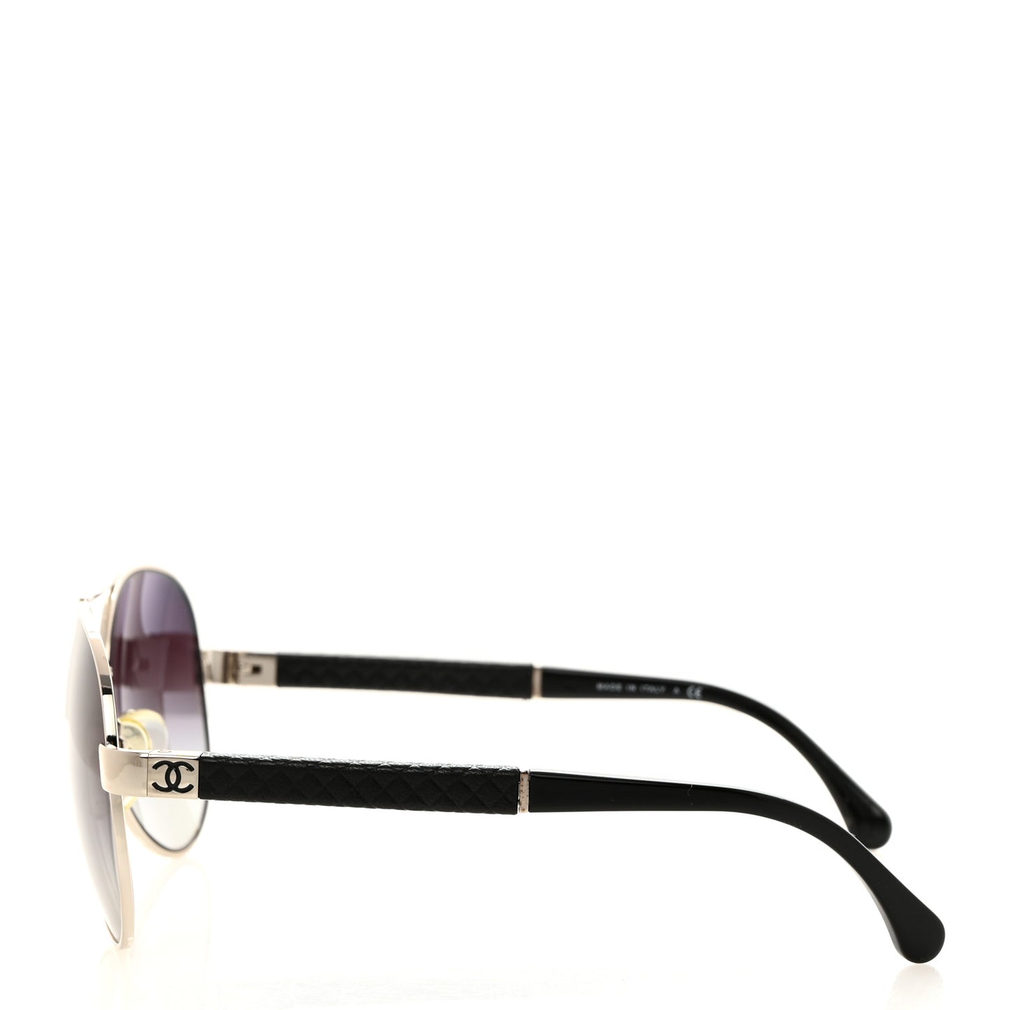 Lambskin Quilted CC Aviator Sunglasses 4195-Q Black