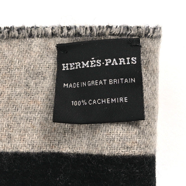 Hermes Cashmere Casaque Love Story Muffler Black Beige Chine 4 of 4