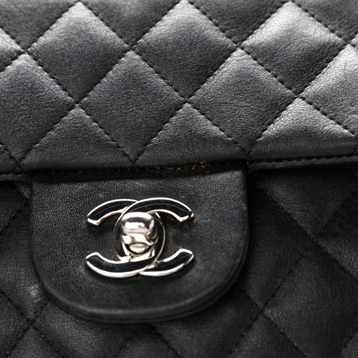 Chanel Calfskin Quilted Large Cambon Flap Black White 20 of 25