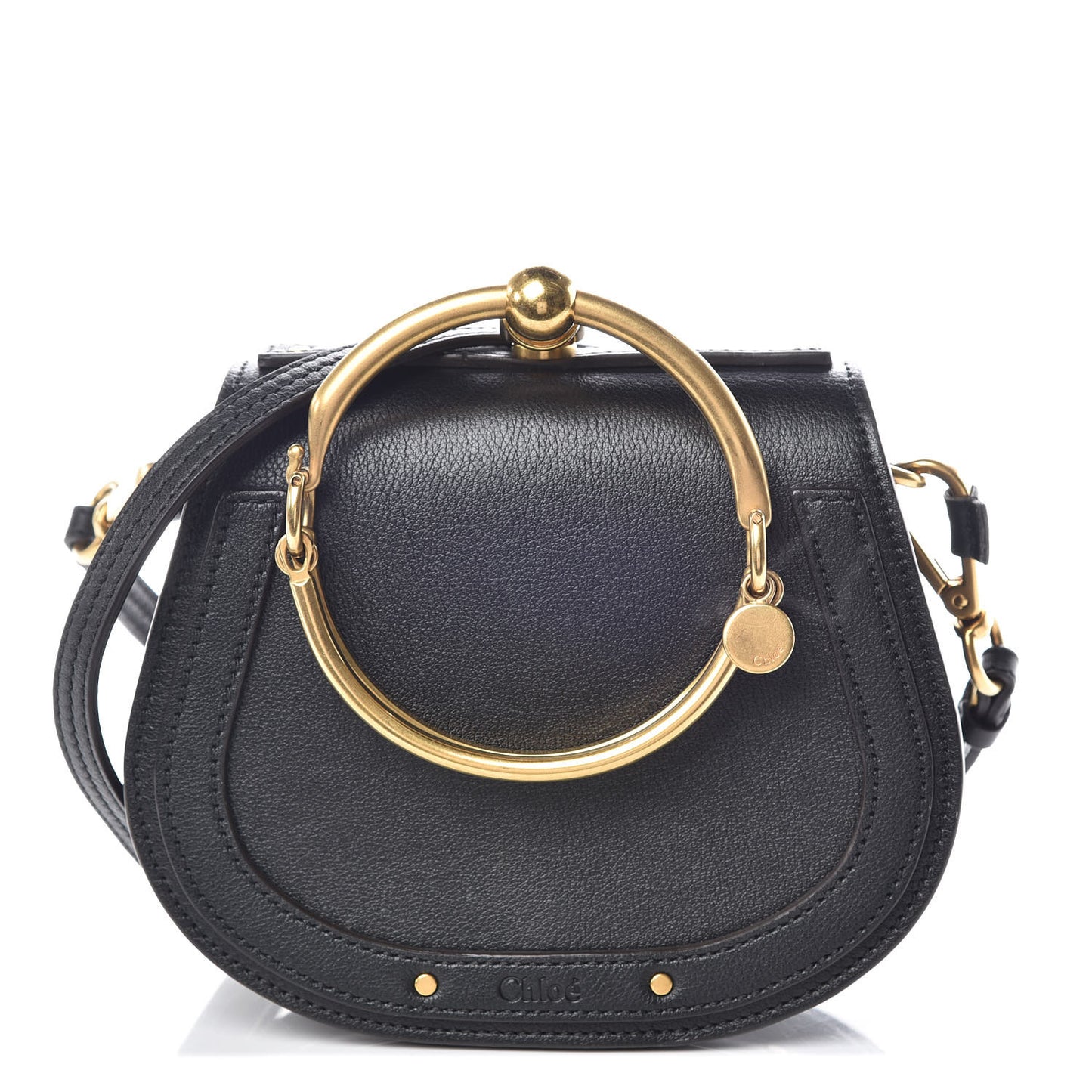 Calfskin Small Nile Bracelet Bag Black