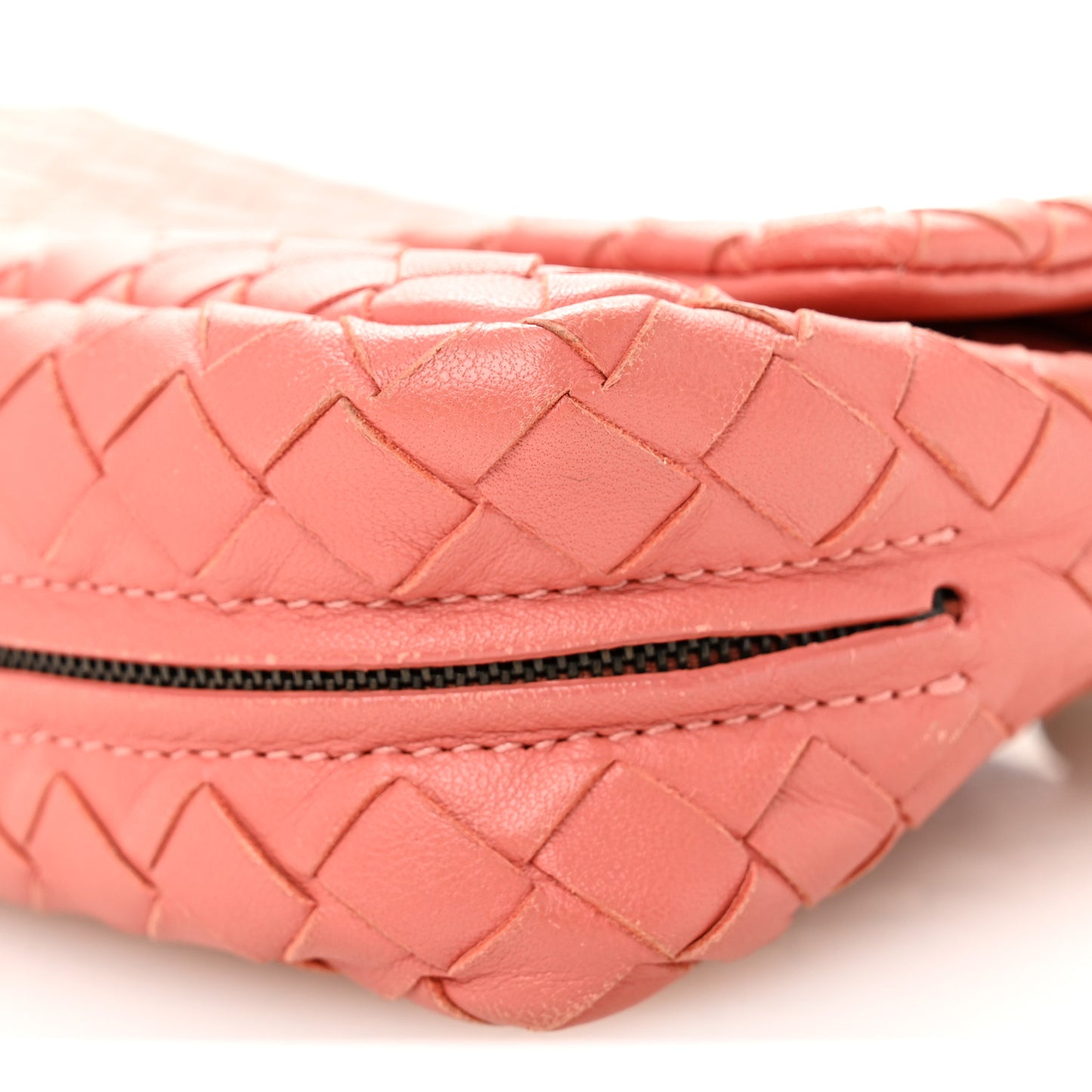 Nappa Intrecciato Small Chain Crossbody Peach