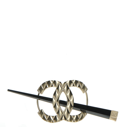 Chanel Quilted CC Hair Pin Gold 1 of 8