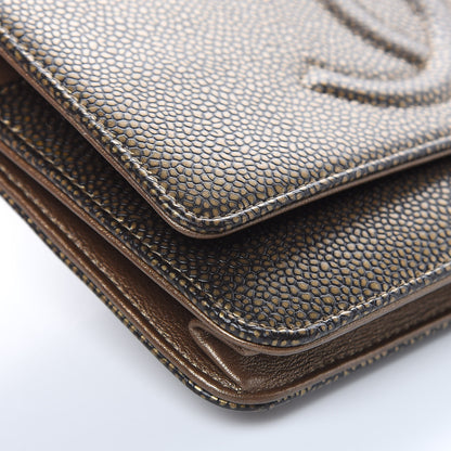 Chanel Metallic Caviar Timeless CC Wallet On Chain WOC Bronze 11 of 13