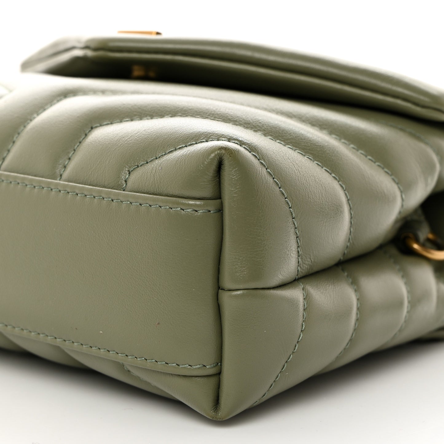 Calfskin Y Quilted Monogram Toy Loulou Crossbody Bag Light Sage