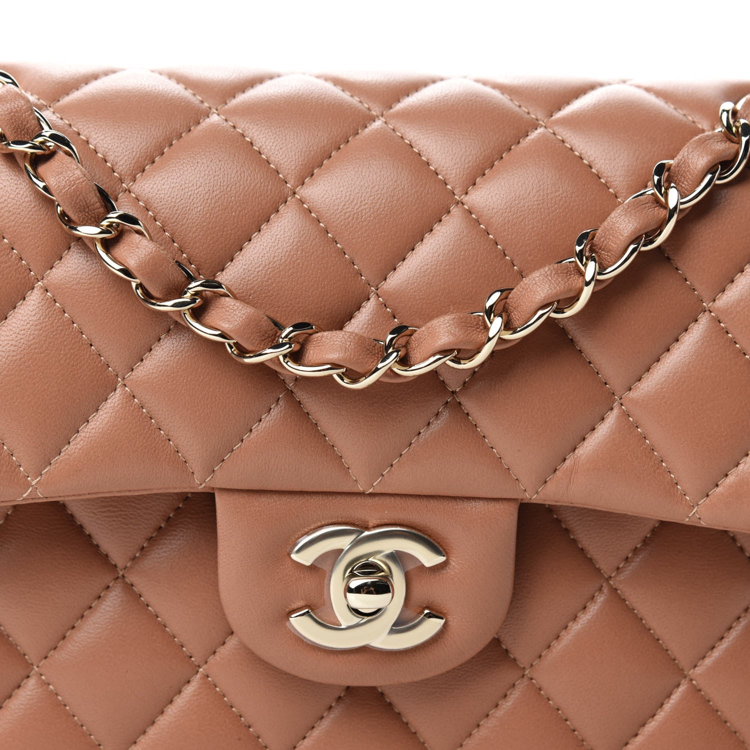 Chanel Lambskin Quilted Small Double Flap Brown 12 of 13